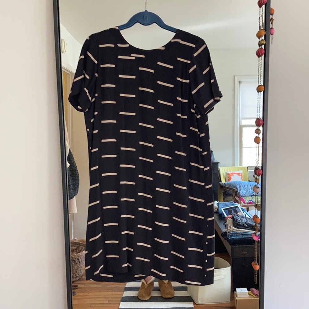 Madewell Navy Ikat shift dress